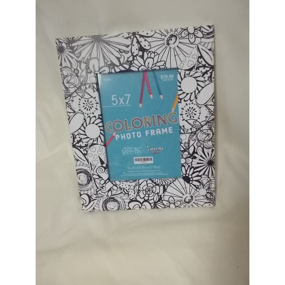 Green Tree Gallery Color Me DIY 5x7 Coloring Photo Frame Floral Hobby Lobby NEW
